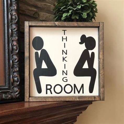 Thinking Room Bathroom Sign Kids Bathroom Sign Bathroom Decor