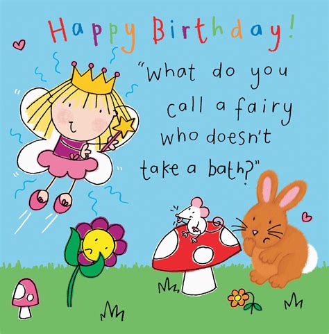 Funny Jokes For A Birthday Card Fairy Funny Joke Birthday Card For Kids