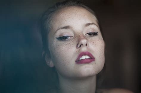 Face Women Model Portrait Photography Blue Freckles Mouth Nose