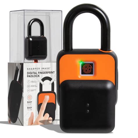 Sharper Image Fingerscan Digital Padlock Biometric Keyless Code Free