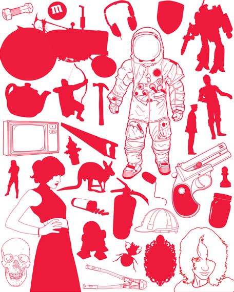 Random Red Objects Vector Download