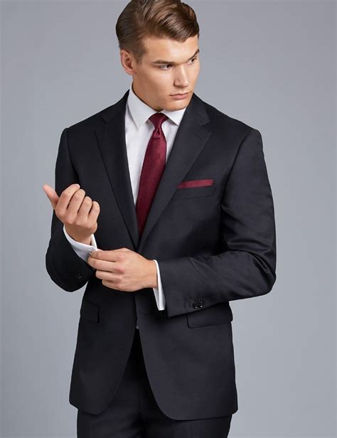 men s black twill weave classic fit suit mens fashion suits hawes and curtis mens luxury fashion