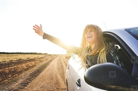 Young Woman In A Road Trip Enjoying The Journey Stock Photo 180597