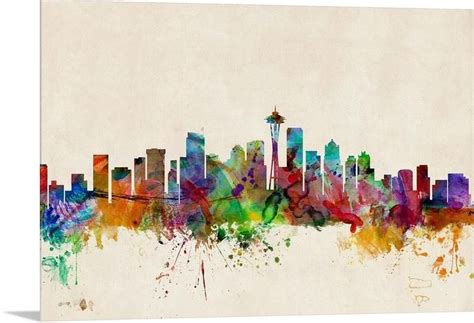 Seattle Skyline Acrylic Wall Art Print Etsy Skyline Art Canvas