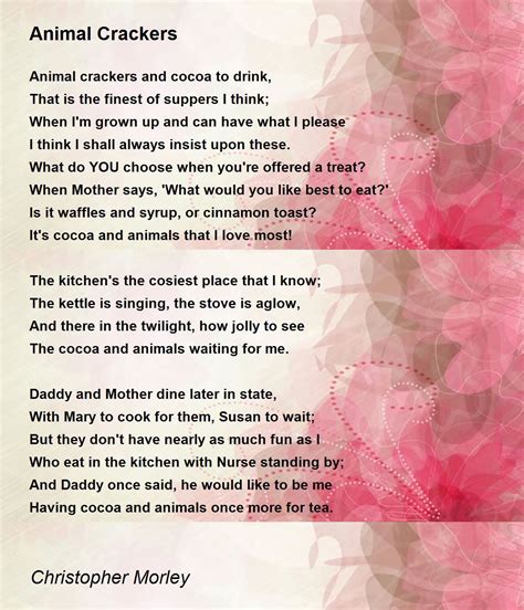 Animal Crackers Animal Crackers Poem By Christopher Morley