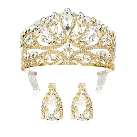 Buy Dczerong Gold Tiara Prom Crown Gold Prom Tiara Queen Tiara Crown