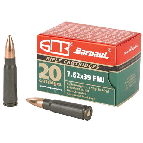 Barnaul Ammunition 762x39 123 Grain Fmj Steel Case 500 Rounds