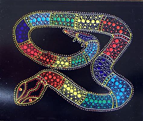 Rainbow Serpent Aboriginal Dot Painting Rainbow Serpent Aboriginal Art