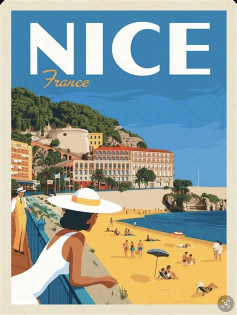 Vintage Travel Poster “ Nice France” Rposters