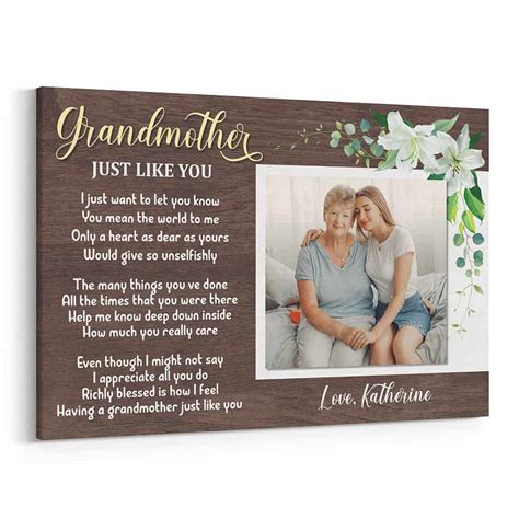 a grandmother just like you poem custom photo canvas print 365canvas
