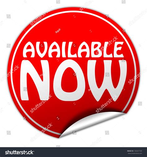 Available Now Sticker Stock Photo 130267193 : Shutterstock