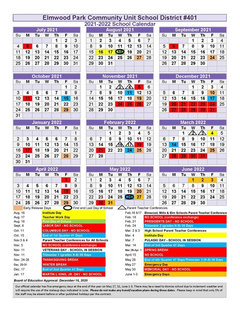 2021 22 District School Year Ephs Epcusd 401 Calendars