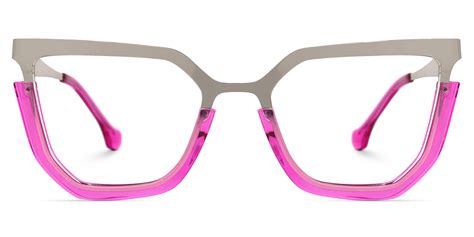 Leeza Geometric Pink Eyeglasses Vooglam
