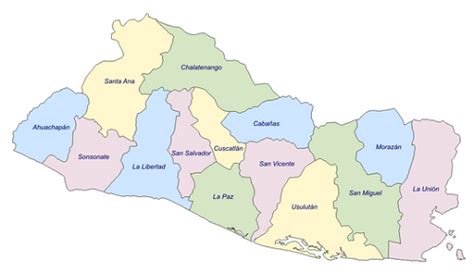 Mapa De El Salvador Con Sus Departamentos Para Colorear Imagui