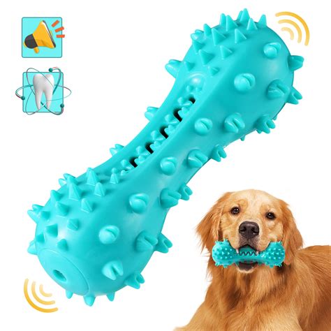 Hesland Dog Chew Toothbrush Toys Squeaky Teeth Cleaning Toy For