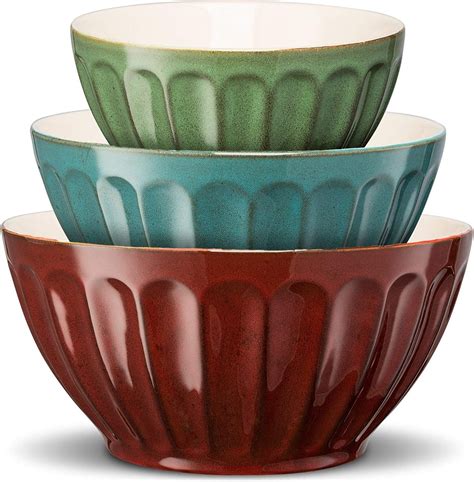 Kook Nesting Serving And Mixing Bowls Ceramic Kitchen Bowls For Salads