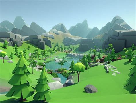 Lowpoly Style Alpine Woodlands Environment 3d Landscapes Unity Asset Store Disney Concept