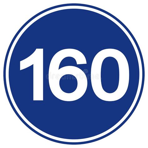 Speed Limit 160 Traffic Signvector Illustration Isolate On White