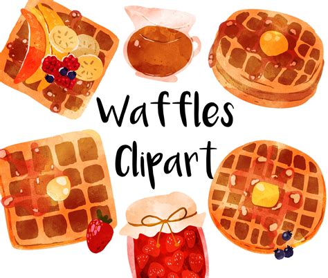 Watercolor Waffles Clipart Instant Download Strawberry Jam Etsy Ireland