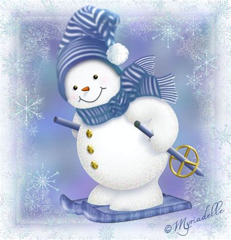 Skiing Snowman By Myriadelle On Deviantart Snowman Sewing Projects