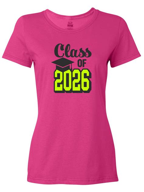 Inktastic Class Of 2026 With Graduation Cap Womens T Shirt