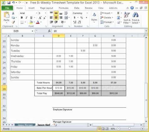Free Timesheet Template Excel Of Free Bi Weekly Timesheet Template For
