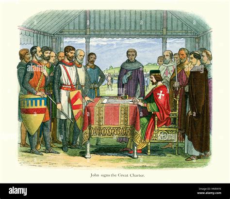 King John Signing The Magna Carta In 1215 The Charter Required King John Of England To Proclaim