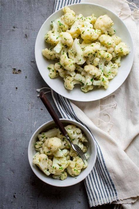 Simple Steamed Cauliflower With Herbs Healthy Seasonal Recipes