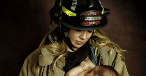 Firefighter Receives Backlash For ‘controversial Breast Feeding Photo