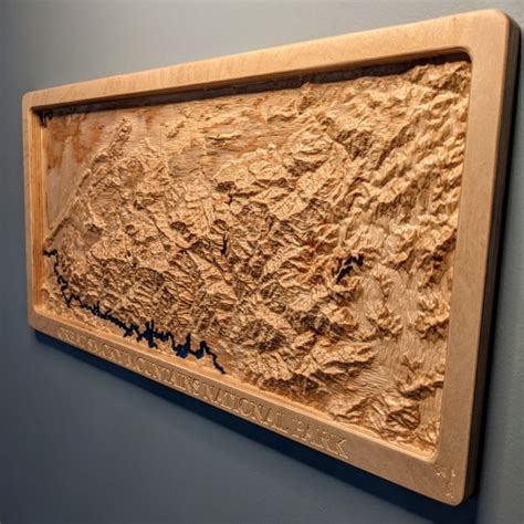 Great Smoky Mountains National Park 3d Topographic Map Wood Etsy