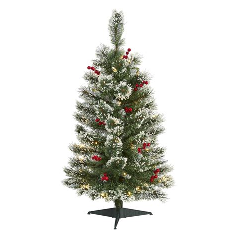 3 Frosted Swiss Pine Artificial Christmas Tree With 50 Clear Led