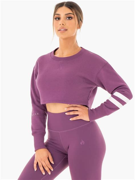 Motion Cropped Sweater Purple Ryderwear Wholesale Us