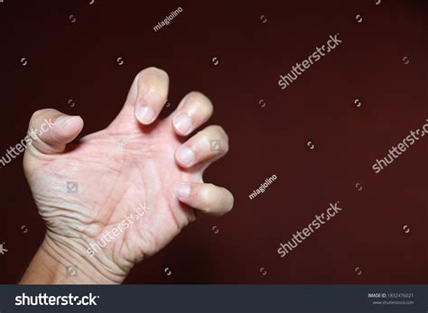 Hand Signals Mans Left Hand Against Stock Photo 1832476021 Shutterstock