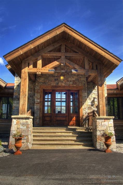 Rustic Entry Way Love House Entrance Timber Frame Porch Rustic House