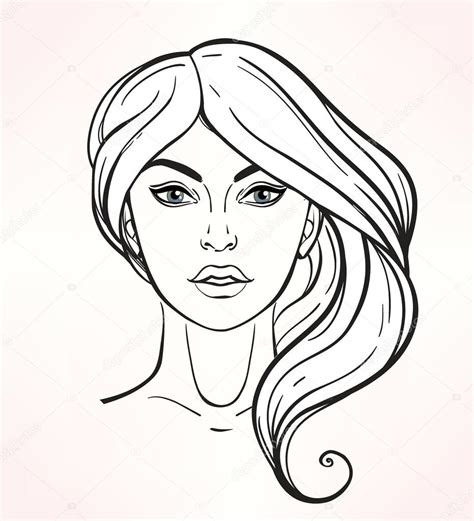Female Face Chart Makeup Artist Blank — Stock Vector