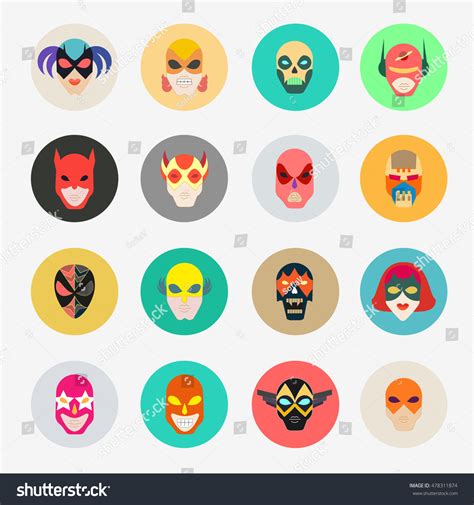 Super Hero Masks Face Character Superhero เวกเตอร์สต็อก 478311874