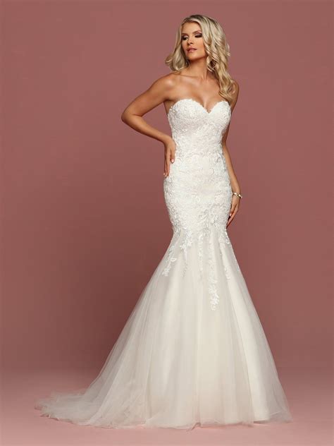 Davinci Bridal 50502 Strapless Lace Sweetheart Tulle Wedding Dress But