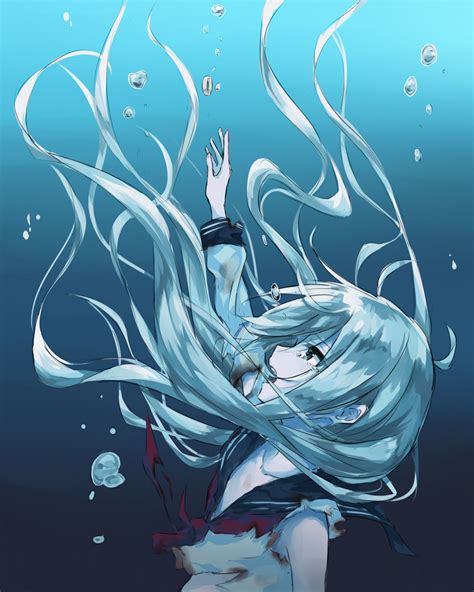 Anime Girl Drowning Drawing Hot Girl Hd Wallpaper