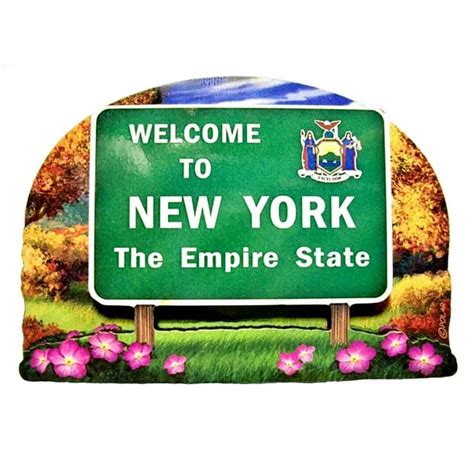 New York State Welcome Sign Artwood Fridge Magnet