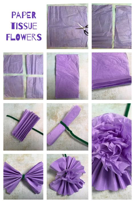 Flower Crafts Simple Tissue Paper Flowers Hodgepodgedays