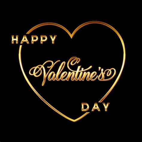 Gold Valentines Day Heart Background With Decorative Text Vector Free