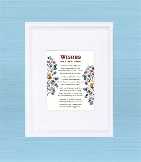 Framed Poem Wishes For Your New Home Framed Print Etsy