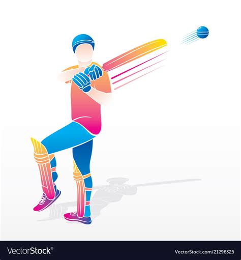 Cricket Player Hitting Shot Royalty Free Vector Image