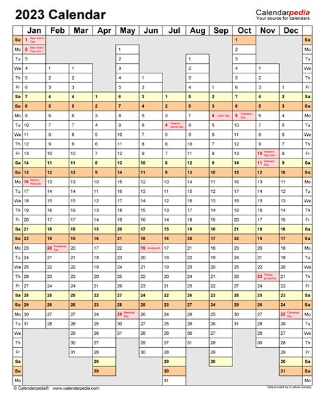 2023 Monthly Excel Calendar Zohal
