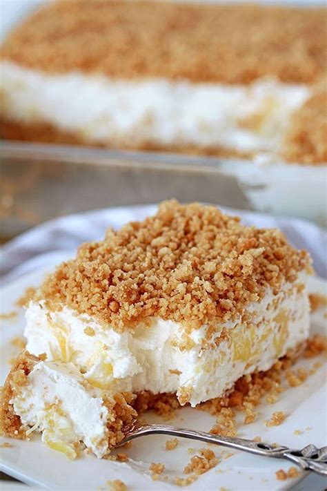 This light dessert recipe for easy pineapple pretzel salad score with the perfect combination of super easy no bake pumpkin cheesecake dessert recipe: Easy Pineapple Dream Dessert a light, no bake creamy dessert | Recipe in 2020 | Pineapple dream ...