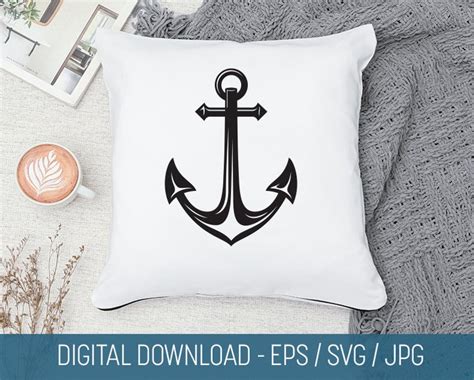 10 Anchors Svg Bundle Black And White Fancy Anchors  Etsy