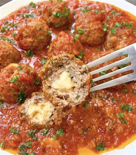 Mozzarella Stuffed Meatballs Recipe The Feedfeed