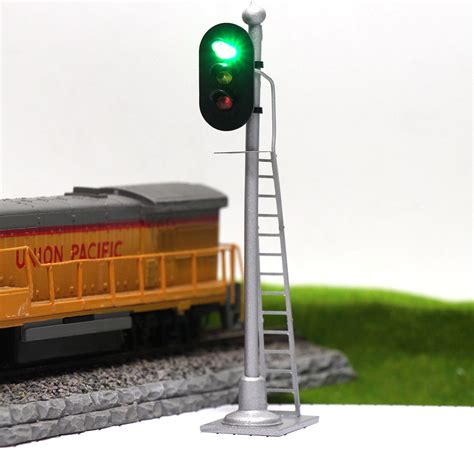 Jtd433gyr 2pcs Model Railroad Train Signals 3 Lights Block Signal O