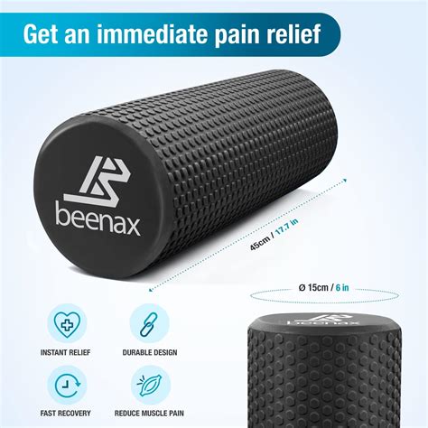 Beenax Foam Roller 45cm Lightweight Muscle Roller For Fitness Pilates Yoga Physio Trigger