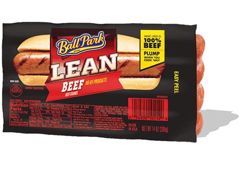 Lean Beef Hot Dogs Ball Park Brand